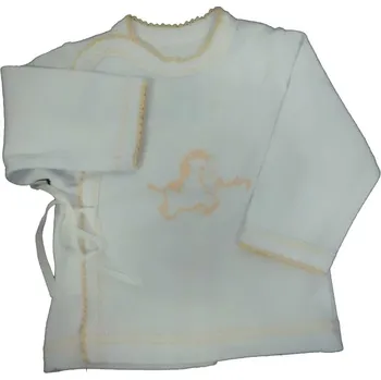 Košilka kojenecká bavlna - POTISK bílá s růžovou - vel.56