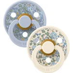 BIBS x LIBERTY Colour dudlík z přírodního kaučuku 2ks Ivory/Baby Blue - velikost 2 (6-18m.)