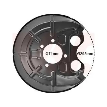 Brzdový kotouč Ochranný plech proti rozstřikování, brzdový kotouč VAN WEZEL 3768373