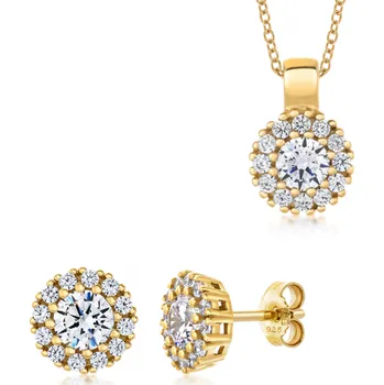 Souprava šperků SOFIA stříbrný set náušnice, přívěsek a řetízek AUSCQW2ZA0P-ZY+AUSCQW1ZA0P-ZY