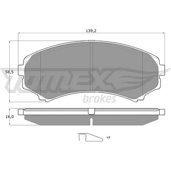 Brzdová destička Sada brzdových destiček, kotoučová brzda TOMEX Brakes TX 15-33