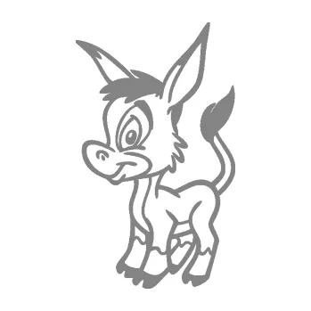 Samolepící dekorace SAMOLEPKA Osel 006 levá (17 - šedá) NA AUTO, NÁLEPKA, FÓLIE, POLEP, TUNING, VLASTNÍ TEXT, TISK, AUTOSAMOLEPKY.cz, POLEPY, OBRÁZEK, LOGO, SAMOLEPKY