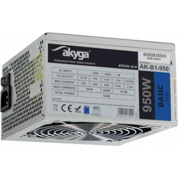Počítačový zdroj Akyga Basic Series 950W AK-B1-950 ATX Power Supply 950W Fan12cm P8 5xSATA PCI-E