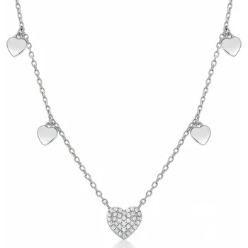 Náhrdelník SOFIA stříbrný náhrdelník se srdíčky CONZB85694