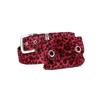 Opasek Opasek červený leopard s kapsičkou