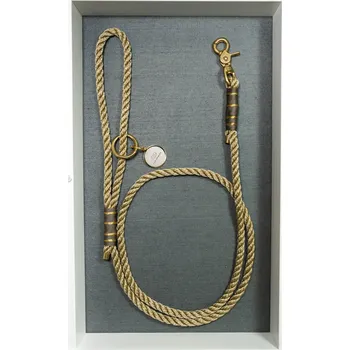 Vodítko pro psa SvětTlapky Luxusní vodítko pro psy MIA RUKOJEŤ - Zlaté Délka: 1,4 m, Průměr lana (plíšek není součástí produktu): 8 mm