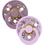 BIBS x LIBERTY Barevné dudlíky z přírodního kaučuku 2ks - velikost 2 - Violet Sky / Mauve