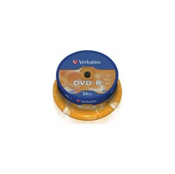 Optické médium VERBATIM DVD-R(25-Pack)Spindl/MattSlvr/16x/4.7GB