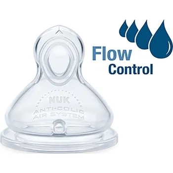 Náhradní savička ke kojenecké lahvi 2ks - NUK FLOW CONTROL - 6-18měs.