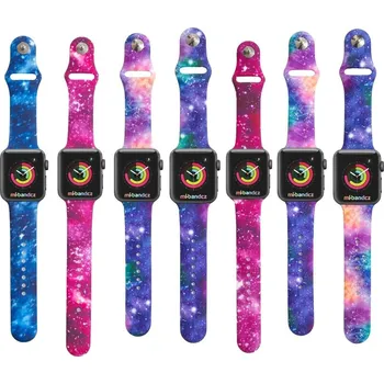 Příslušenství k chytrým hodinkám Mi-band.cz Apple watch řemínek Galaxie Barevná varianta: Fialová, Velikost náramku: L (Obvod ruky 18,5 - 23cm), Pro Apple Watch velikost: 38/40/41mm MIBANDCZX02267