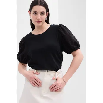 Dámská móda GAP Tričko s krajkovými rukávy - Dámské GAP černá 2266819