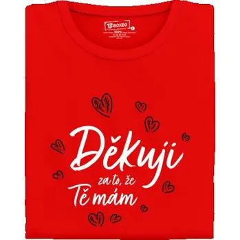 Dámské tričko Dámské tričko s potiskem "Děkuji za to, že tě mám - černá srdíčka"
