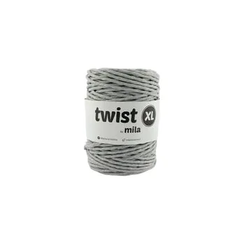 Příze Šnůra Twist XL MILA 5mm - šedá stříbrná