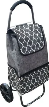Nákupní taška Nákupní taška na kolečkách s přední kapsou ornamenty/šedá