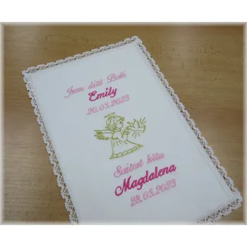 Křestní rouška - vzor 33 andílek