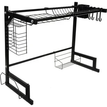 Odkapávač na nádobí Odkapávač na nádobí na dřez patrový 52 x 65 x 29 cm černý