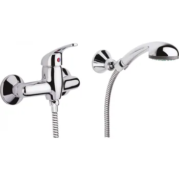 Vodovodní baterie Raf Polar Sprchová nástěnná baterie, pohyblivý držák, hadice 150cm, růžice, chrom, PL81A