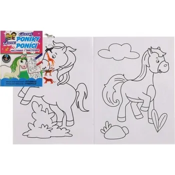Cizojazyčná kniha Omalovánky Úžasní poníci se 6 hračkami v sáčku 21x28cm