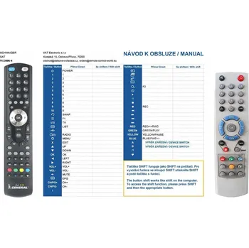 Dálkový ovladač General SCHWAIGER RC0896-4, DSR520E, DSR570 - náhradní dálkový ovladač
