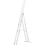 ALVE Žebřík hliníkový trojdílný univerzální, 3 x 15 příček Forte