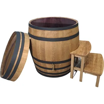 Koupací sud KOUPACÍ SUD + VÍKO + SCHŮDKY + KOHOUTEK | 540L BLACK