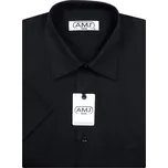 Pánská košile AMJ jednobarevná JK017, černá, krátký rukáv, vel. 42