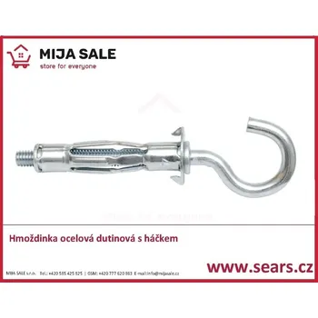 Hmoždinka P10x 52 M5 - Hmoždinka ocelová dutinová s háčkem