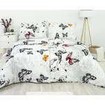 Stanex povlečení krep motýl bílý (LS186) 140x200, 70x90 cm