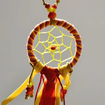 Lapač snů Náhrdelník "Lapač snů - mandala", barva oranžová