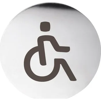 Sapho WC vozíčkář označení, Ø 75mm, nerez mat, XP107