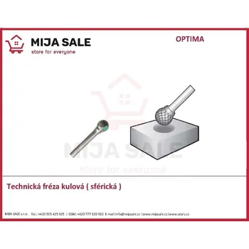 Fréza Technická fréza D0807S06 kulová ( sférická ) 8x7x6 OPTIMA PRECISE ( OPTIMA TOOL )