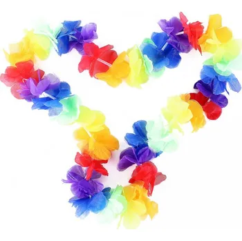 Náhrdelník Náhrdelník Havaj barevné květy 100 cm