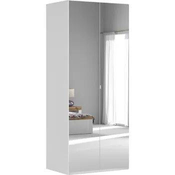 Šatní skříň FLEX šatní skříň 100/142, bílá/zrcadlo