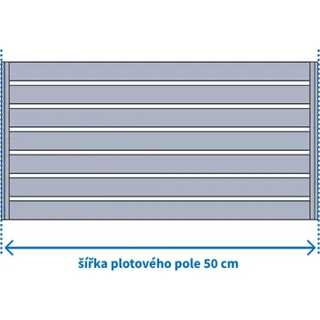 Plot FL BRÁNY Plotové pole, šířka 50 cm, výška 200 cm, bez lakování rámu, výplň Office bez laku