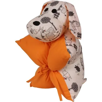 Polštář 2G Hračka pro děti Pejsek oranžovo šedý