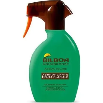 Přípravek na opalování Recenze Bilboa Abbronzante Menta Glaciale osvěžující opalovací voda bez ochranného faktoru 250 ml