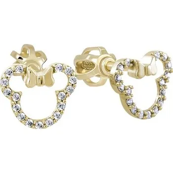 Náušnice Soliter Třpytivé náušnice ze žlutého zlata Minnie Mouse 239 001 01130 + 2 měsíce na vrácení zboží