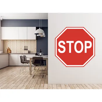 Samolepící dekorace Značka STOP samolepka na zeď 120 x 120 cm