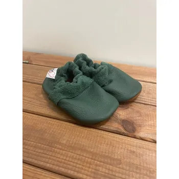 Capáčky CELOKOŽENÉ CAPÁČKY - zelená, Veka Velikost: 9-12 měsíců