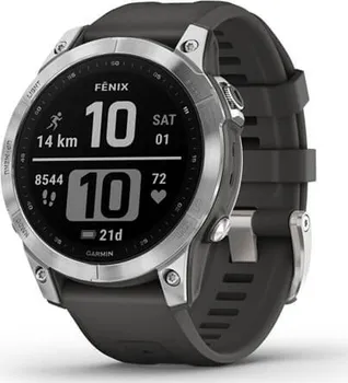 Chytré hodinky Garmin fēnix 7 Standard Edition Silver/Graphite Silicone Band