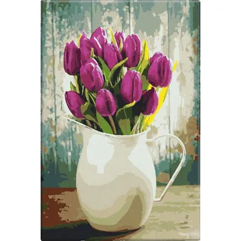 Dětské zboží Malování podle čísel - Kytice tulipánů - 40x60 cm, bez dřevěného rámu - CZ výroba