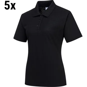 Dámské tričko G.Gastro (5 pieces) Women's Workwear Polo Shirt – Black - XL - 65% Polyester/35% Cotton