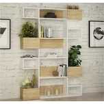 Designový regál Kailena 171 cm dub bílý