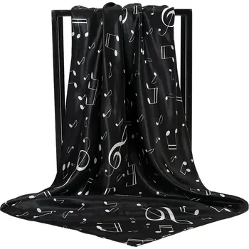 Šála Společenský šál s houslovými klíči a notami - černý