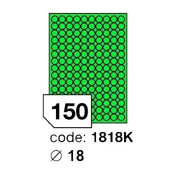 Kancelářské potřeby Samolepící etikety Rayfilm Office průměr 18 mm 100 archů, matně zelená, R0120.1818K