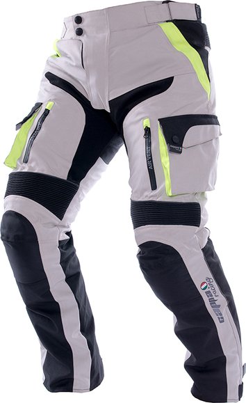 Kalhoty moto dámské MELBOURNE textilní šedé/fluo/černé M