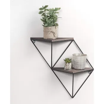 police Nástěnná dvojpolička Wro smrk/černá