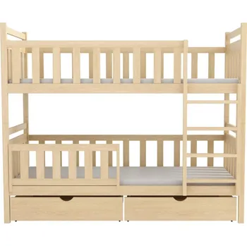 Postel Nabytek-dreveny.cz WOOD 1 patrová postel 90x200 cm masiv Barva postele: Bílá