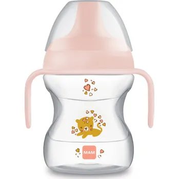 Kojenecká láhev MAM Wild Animals Learn to Drink Cup s držadly 190 ml Blush