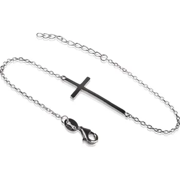 Náramek Stříbrný náramek s křížkem - Meucci SB200